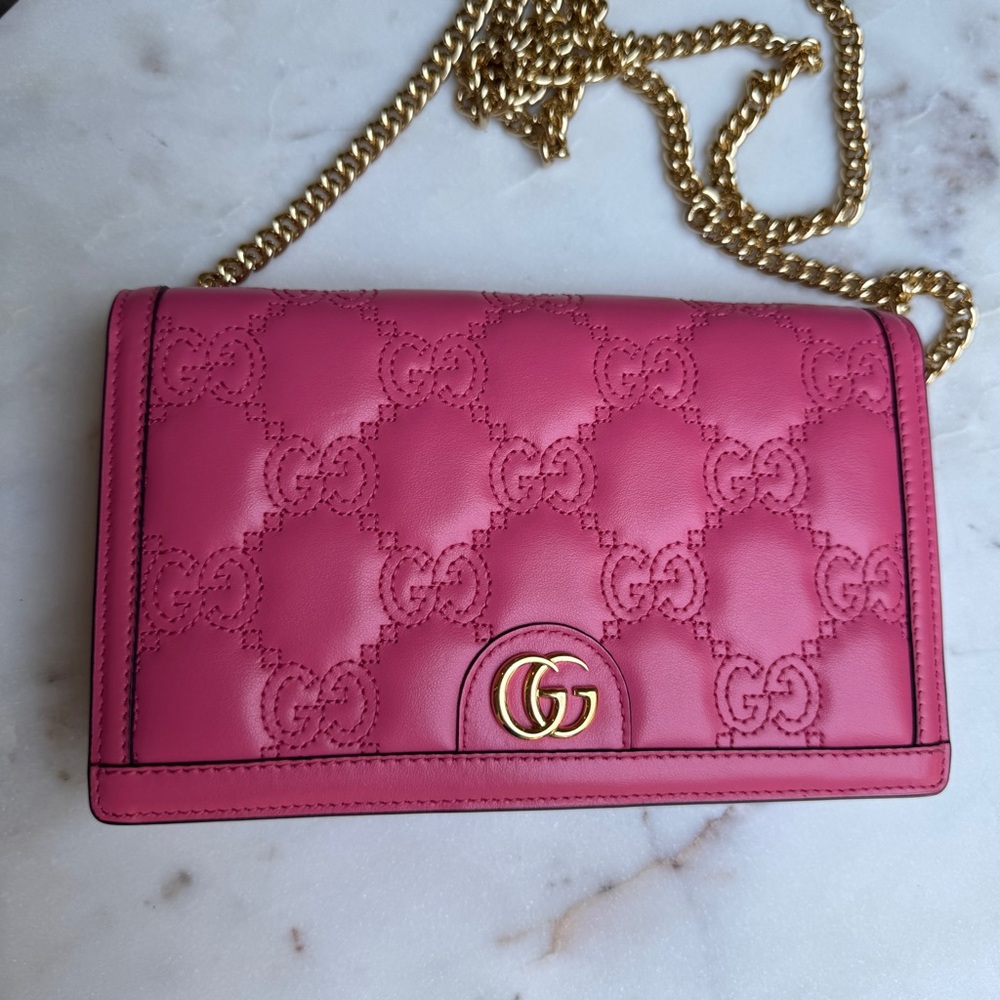Gucci GG Matelassé Chain Wallet WOC Crossbody - Picture 2 of 14